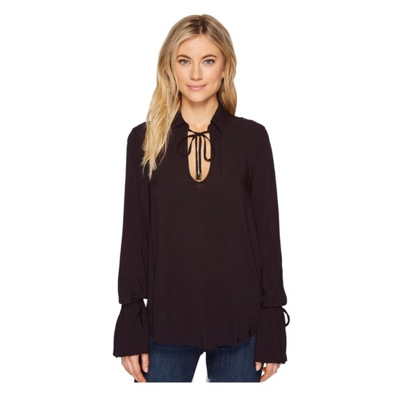 PAIGE Tops - NWT PAIGE WOMEN CALISSA BLACK CHERRY SHIRT.